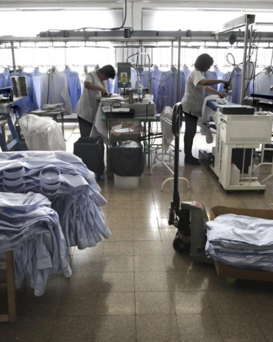 The cutting and stitching floor in Royapuram