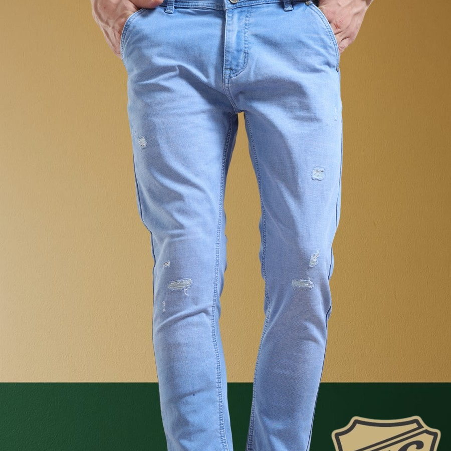 Light stonewash denim, close crop